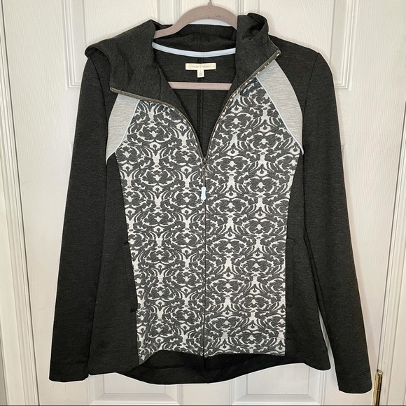 ANTHROPOLOGIE Pure + Good Tara Zip Up Grey Hooded Sweater small - Picture 1 of 7